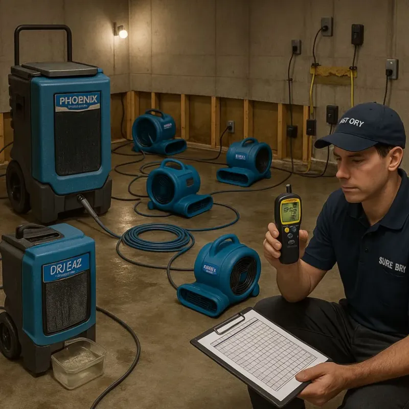 Structural Drying and Dehumidification process in Herricks, NY